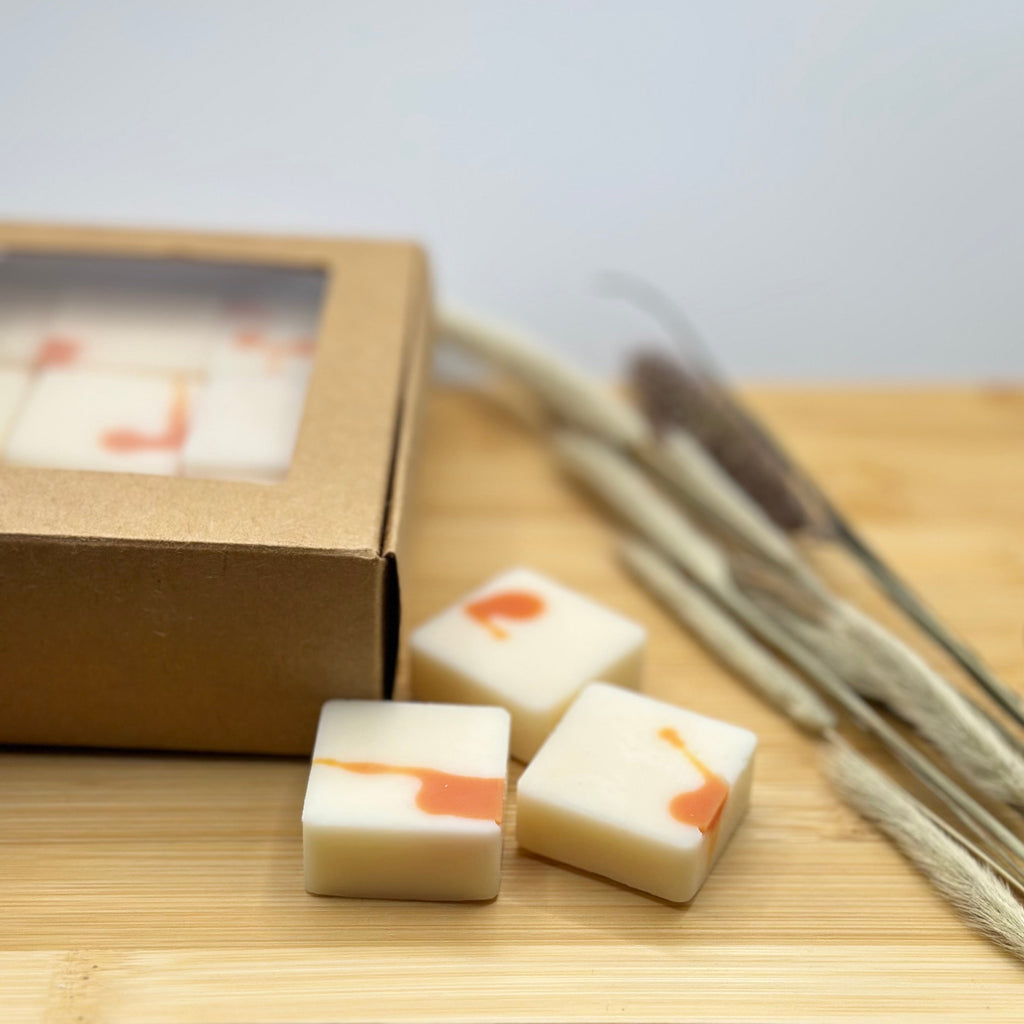 Pure Melts Fruity Passion wax melt blokjes – zachte amber geur met rijpe perzik tonen