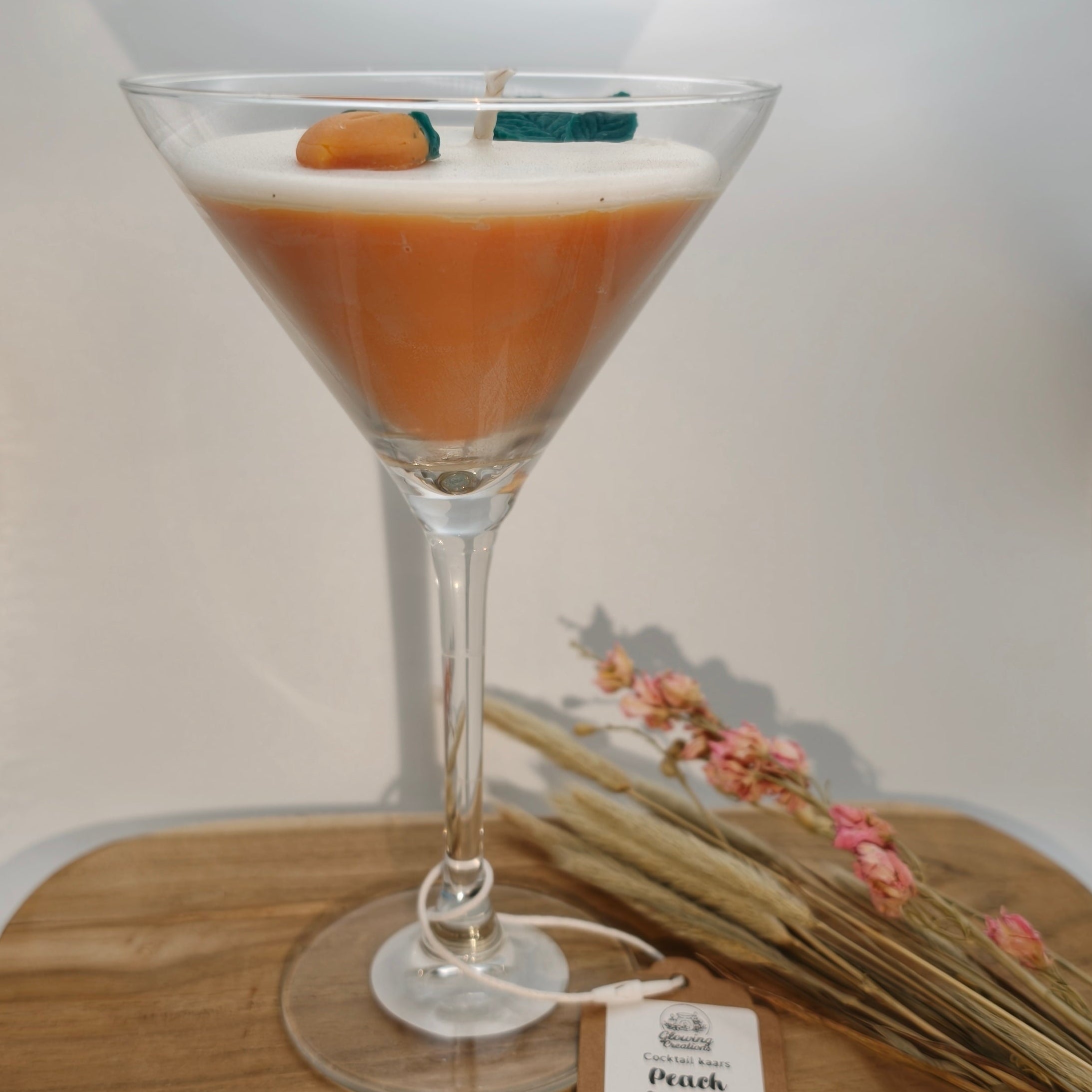 Peach Bellini – Handgemaakte perzik cocktail kaars (Limited Edition)