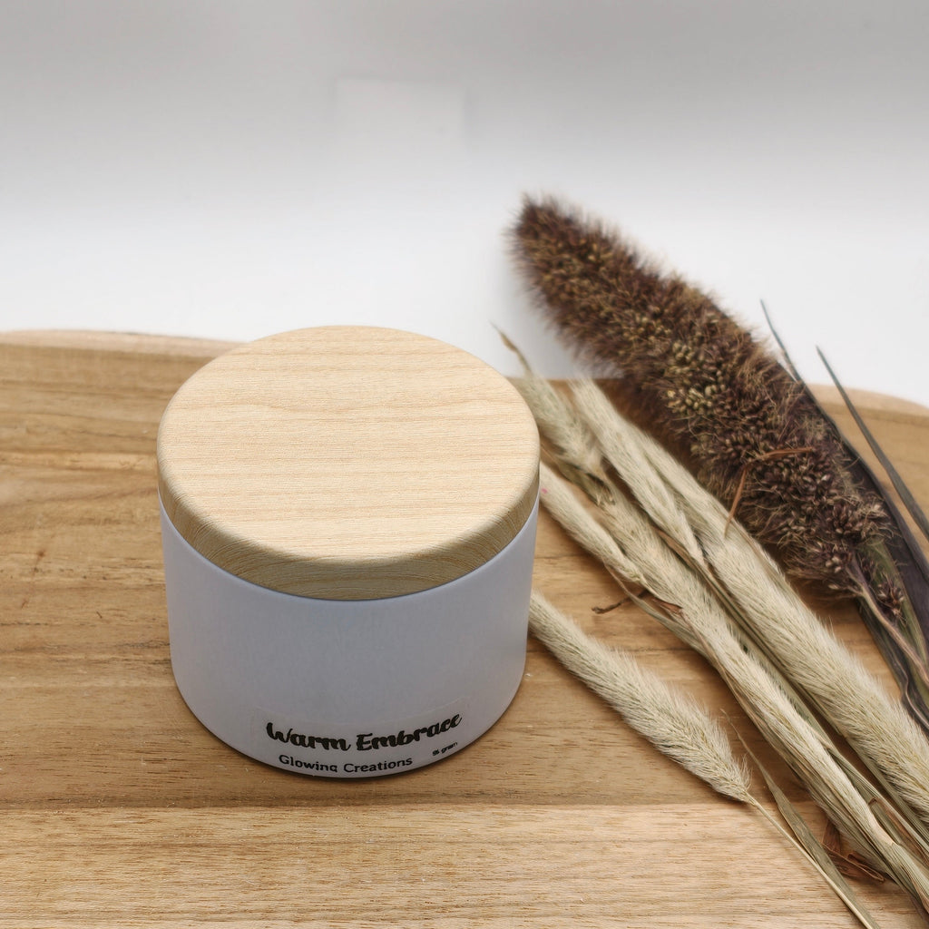 Warm Embrace – Sandalwood & Vanilla | Scented Candle in Tin