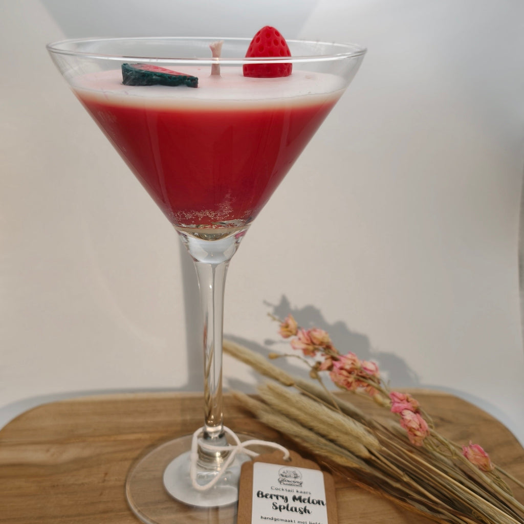Berry Melon Splash – Handgemaakte meloen & rood fruit cocktail kaars (Limited Edition)