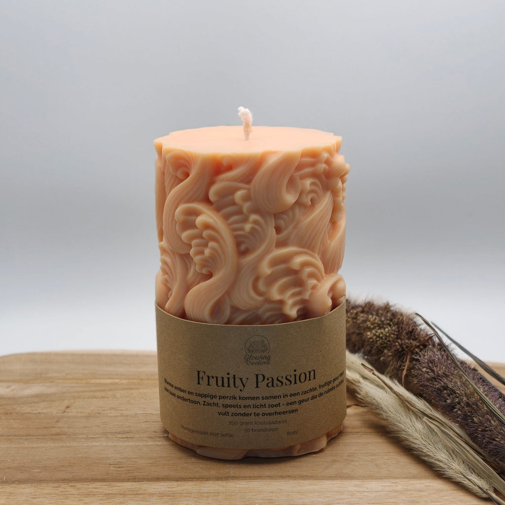Fruity Passion – Bougie parfumée artisanale ambre et pêche