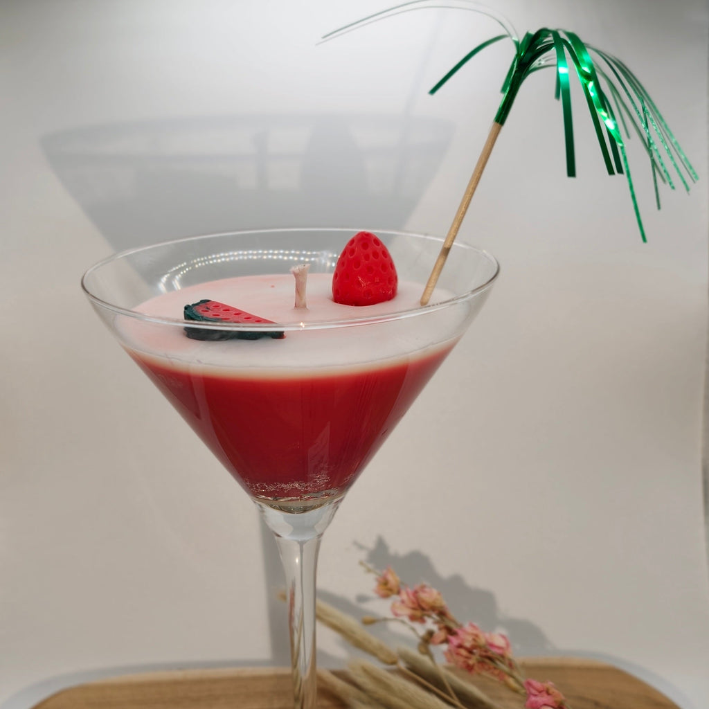 Berry Melon Splash – Handgemaakte meloen & rood fruit cocktail kaars (Limited Edition)