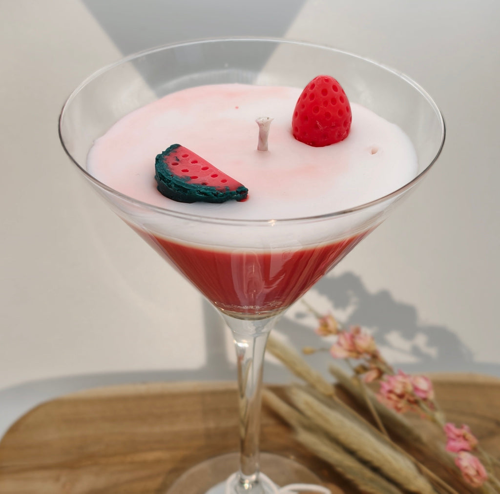 Berry Melon Splash – Handgemaakte meloen & rood fruit cocktail kaars (Limited Edition)